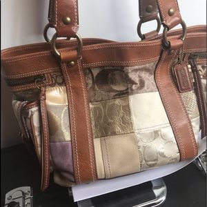 Coach real leather patch work